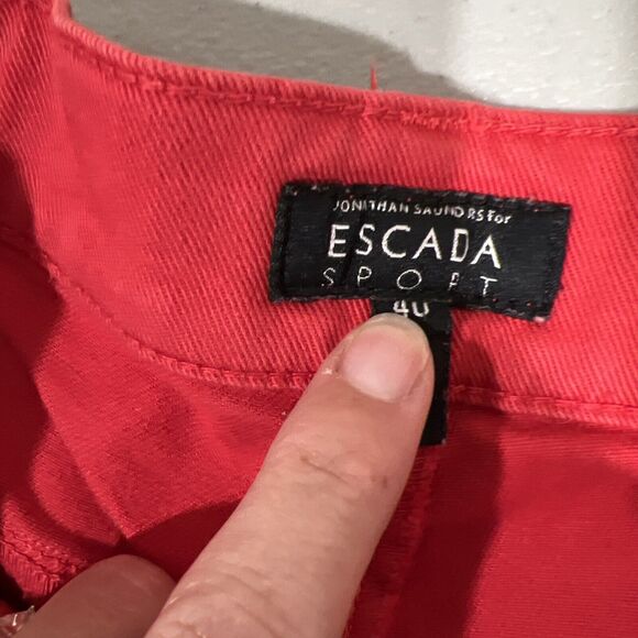 Escada Sport Pants Women EU 40 Red Denim 30 Skinny Preppy Capsule Vintage Boho - Picture 14 of 16